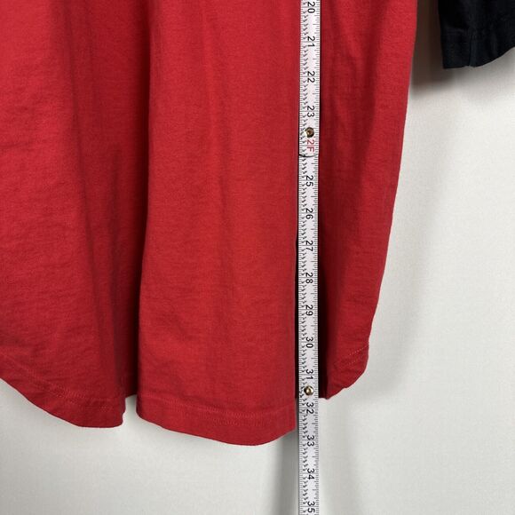 Mens NBA Chicago Bulls 3/4 Sleeve Shirt Black Red Size XL Patch Logo Late 2000s - Picture 9 of 11